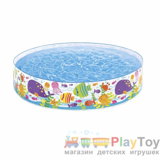 Басейн дитячий каркасний Intex 56452-2 Океан 183 х 38 см із кульками 10 шт підстилкою