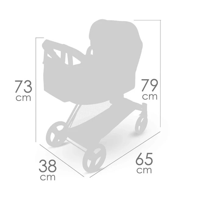 Коляска для ляльок DeCuevas 81778 Verona 3в1 (трансформер, кошик, сумка)
