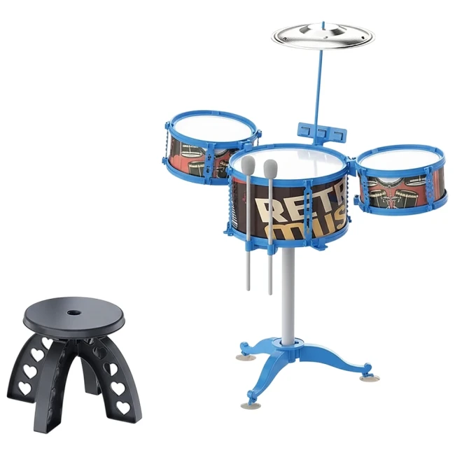 Детская барабанная установка Jazz Drum ZG 3004 со стулом, 3 цвета Детская барабанная установка Jazz Drum ZG 3004 со стулом, 3 цвета
