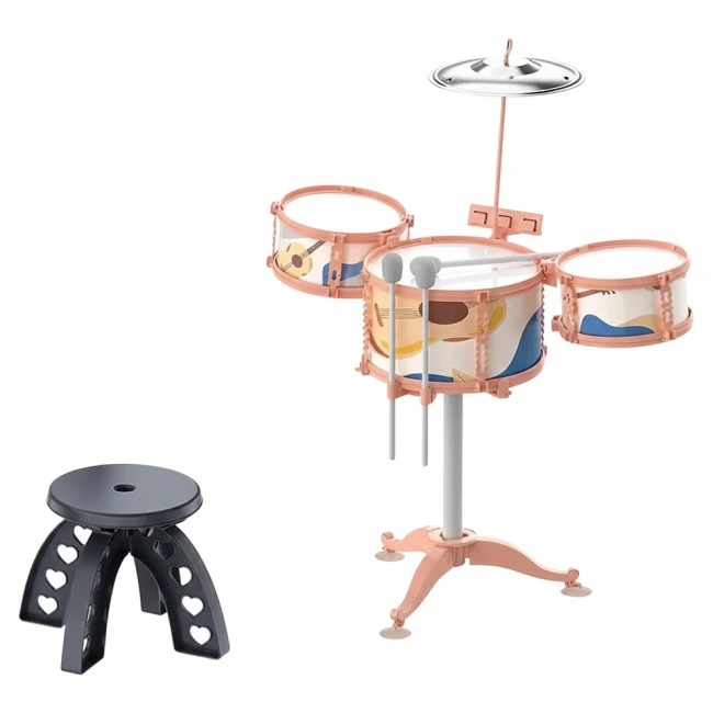 Детская барабанная установка Jazz Drum ZG 3004 со стулом, 3 цвета Детская барабанная установка Jazz Drum ZG 3004 со стулом, 3 цвета