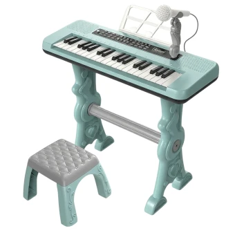 Дитяче піаніно Electronic Piano 328-69 зі стільчиком (мікрофон, запис, USB, від мережі/батарейок)