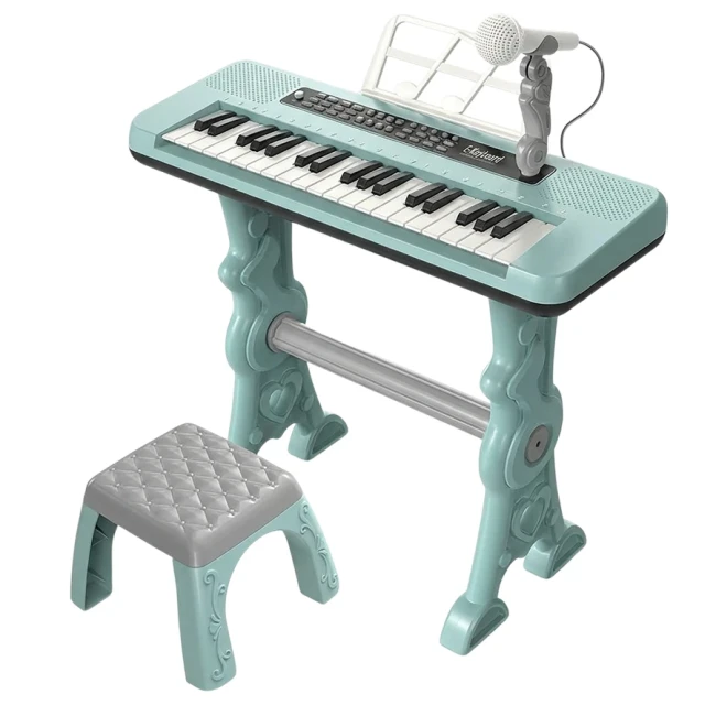 Дитяче піаніно Electronic Piano 328-69 зі стільчиком (мікрофон, запис, USB, від мережі/батарейок)