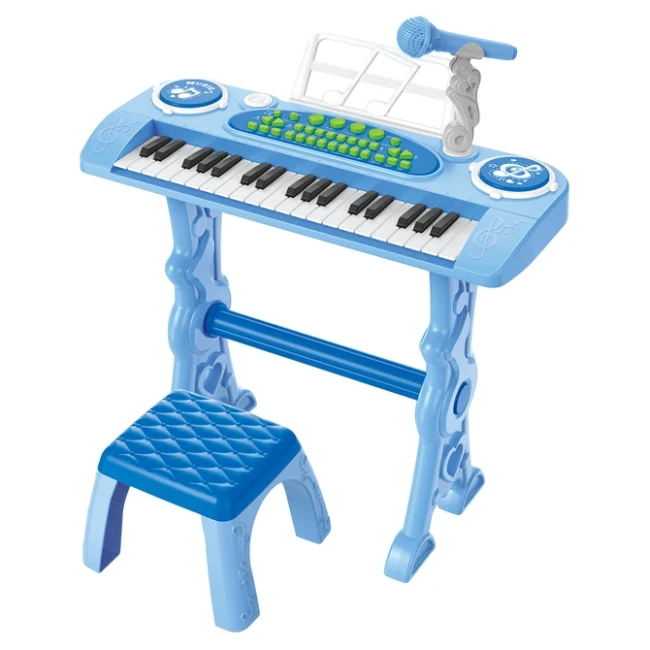 Дитяче піаніно Electronic Piano 328-65 зі стільчиком (мікрофон, запис, USB, від мережі/батарейок)