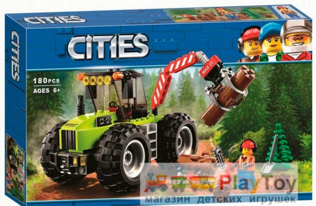 Конструктор «City» (10870) Лесоповальний трактор, 180 деталей - Аналог Сити 60181