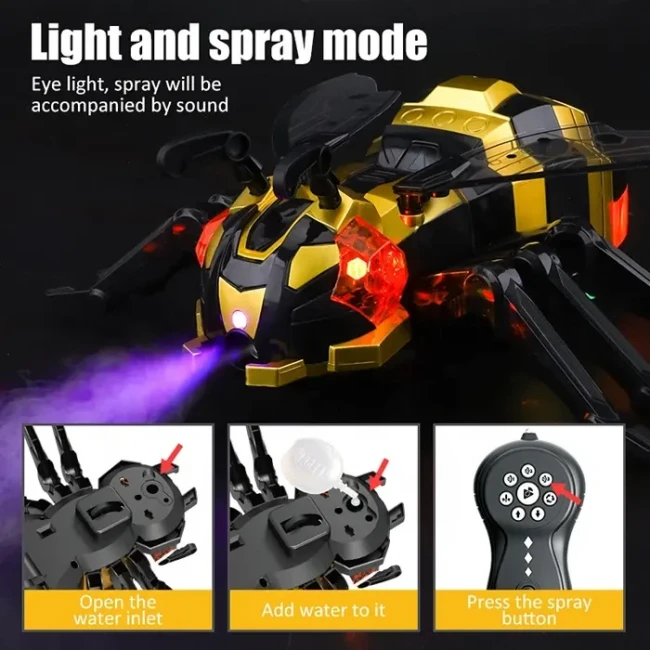 Робот пчела 128 A-33 на радиоуправлении (27 см, батарейки, свет, звук, парогенератор)