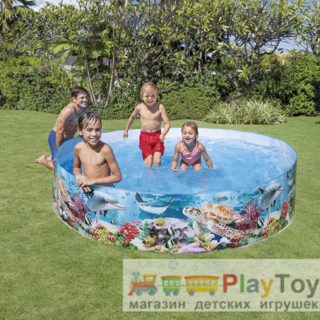 Басейн дитячий каркасний Intex 58472-1 Океанський риф 244 х 46 см із кульками 10 шт Басейн дитячий каркасний Intex 58472-1 Океанський риф 244 х 46 см із кульками 10 шт