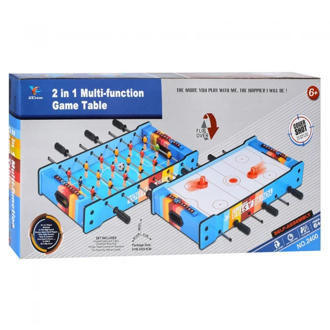 Настольная игра 2400 2 в 1 футбол + аэрохоккей (60,5x51x10 см, деревянный) Настольная игра 2400 2 в 1 футбол + аэрохоккей (60,5x51x10 см, деревянный)