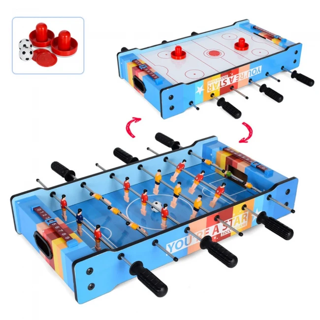 Настольная игра 2400 2 в 1 футбол + аэрохоккей (60,5x51x10 см, деревянный)