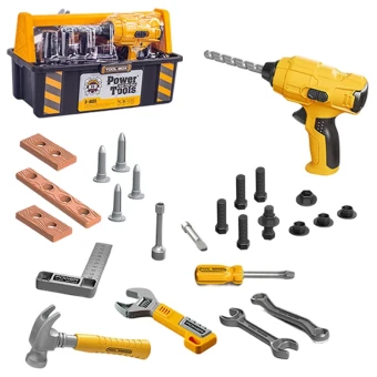 Детский набор инструментов Power Tools T 031 в боксе, дрель, реверс, отвертка, гаечный ключ, молоток, болты Детский набор инструментов Power Tools T 031 в боксе, дрель, реверс, отвертка, гаечный ключ, молоток, болты