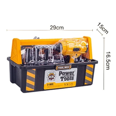 Детский набор инструментов Power Tools T 031 в боксе, дрель, реверс, отвертка, гаечный ключ, молоток, болты Детский набор инструментов Power Tools T 031 в боксе, дрель, реверс, отвертка, гаечный ключ, молоток, болты