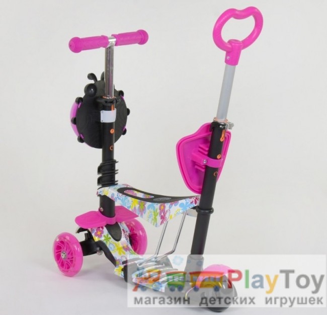 Самокат-біговів дитячий триколісний Best Scooter (62310) 5 в 1, є підсвічування коліс, PU-колеса, абстракція Самокат-біговів дитячий триколісний Best Scooter (62310) 5 в 1, є підсвічування коліс, PU-колеса, абстракція