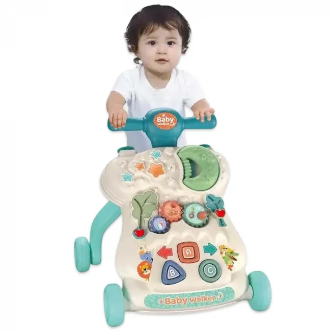 Ходунки-каталка Baby Walkers 999Q (3 положения высоты ручки, музыкальная погремушка, мини-игры, вкладыш-сортер)