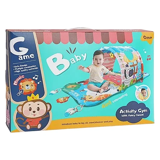 Коврик игровой 918-001 с туннелем, подвесные игрушки