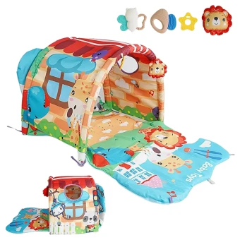 Коврик игровой 918-001 с туннелем, подвесные игрушки