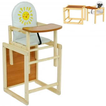 Стульчик для кормления деревянный Мася "Солнышко" №2012 Белый (трансформер: столик, стульчик; чехол) Стульчик для кормления деревянный Мася "Солнышко" №2012 Белый (трансформер: столик, стульчик; чехол)