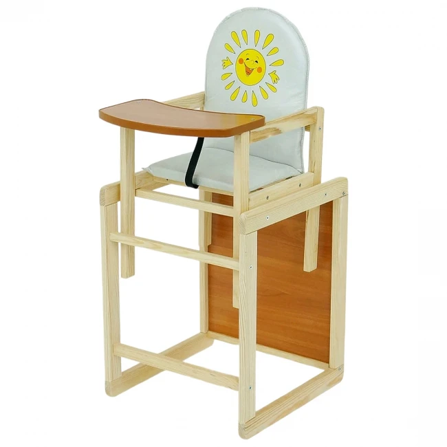 Стульчик для кормления деревянный Мася "Солнышко" №2012 Белый (трансформер: столик, стульчик; чехол) Стульчик для кормления деревянный Мася "Солнышко" №2012 Белый (трансформер: столик, стульчик; чехол)