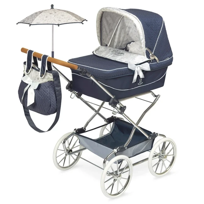 Коляска для кукол DeCuevas 82044 Reborn (классическая, корзинка, сумка, зонтик)