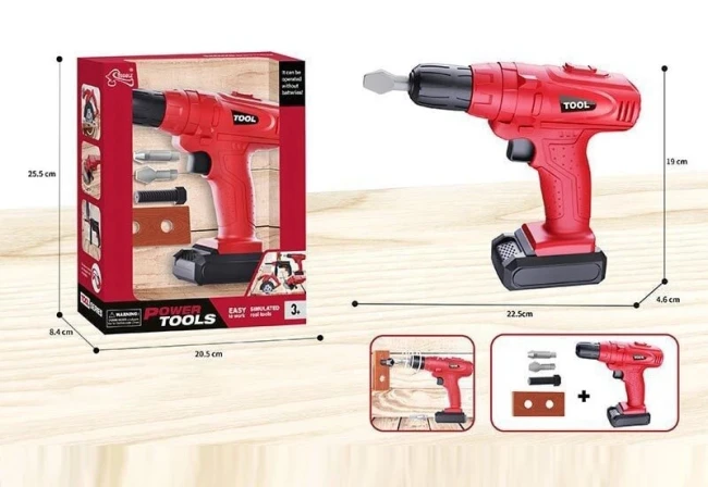 Игрушечный шуруповерт Power Tools T 110 D механический Игрушечный шуруповерт Power Tools T 110 D механический