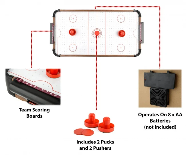 Настільний аерохокей Hockey Game 2555 (76x38x21,5 см, дерев'яний, на ніжках, батарейки)