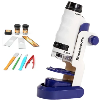 Дитячий мікроскоп 1220-1 (збільшення 60-120x, підсвічування, аксесуари)