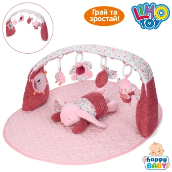 Коврик для младенца Limo Toy HB 0112 с дугой, 4 подвесные игрушки, зеркало