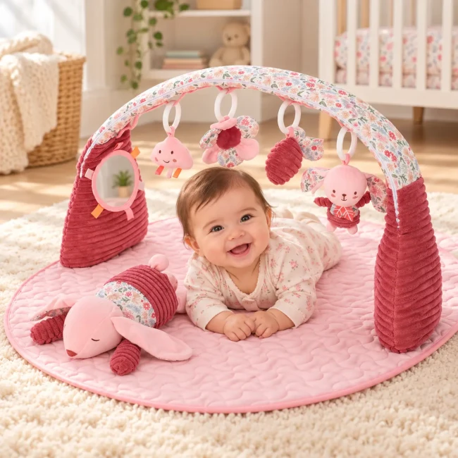 Коврик для младенца Limo Toy HB 0112 с дугой, 4 подвесные игрушки, зеркало