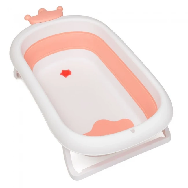Ванночка дитяча El Camino ME 1105 CROWN Coral Powder (складна, з вкладишем) Ванночка дитяча El Camino ME 1105 CROWN Coral Powder (складна, з вкладишем)