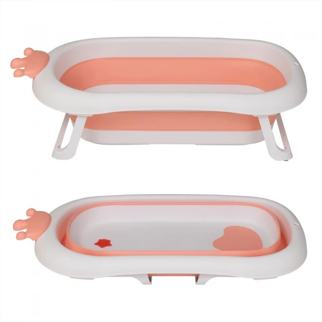 Ванночка дитяча El Camino ME 1105 CROWN Coral Powder (складна, з вкладишем) Ванночка дитяча El Camino ME 1105 CROWN Coral Powder (складна, з вкладишем)