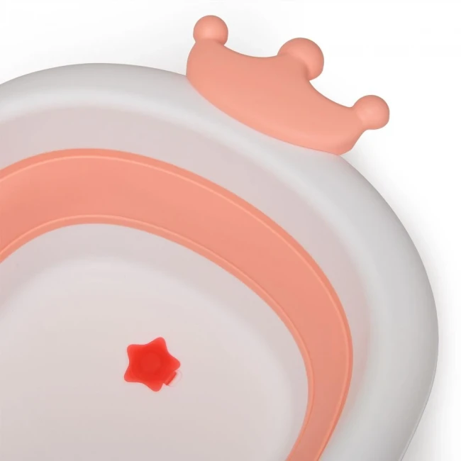 Ванночка дитяча El Camino ME 1105 CROWN Coral Powder (складна, з вкладишем) Ванночка дитяча El Camino ME 1105 CROWN Coral Powder (складна, з вкладишем)