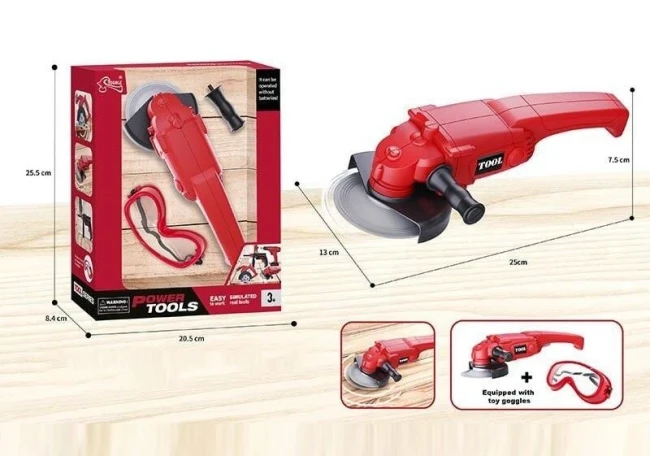Игрушечная шлифовальная машина Power Tools T 110 B механическая, очки Игрушечная шлифовальная машина Power Tools T 110 B механическая, очки