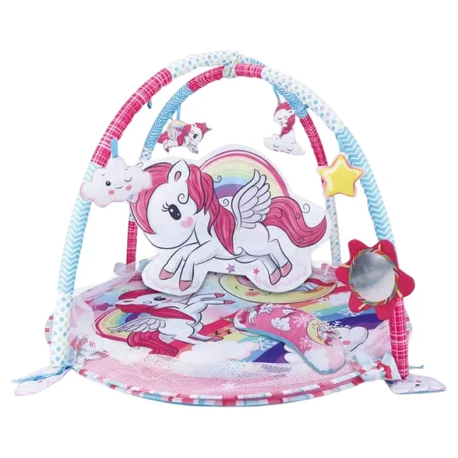 Коврик игровой 023-73 B "Единорог" 3в1, подвесные игрушки, шарики