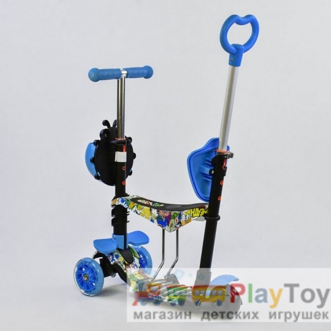 Самокат-беговел детский трехколесный Best Scooter (69750) 5 в 1, есть подсветка колес, PU-колеса, абстракция Самокат-беговел детский трехколесный Best Scooter (69750) 5 в 1, есть подсветка колес, PU-колеса, абстракция
