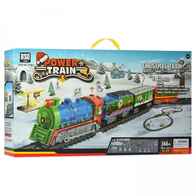 Железная дорога BSQ 21812 Новогодний экспресс (42 элемента, длина пути 366 см)