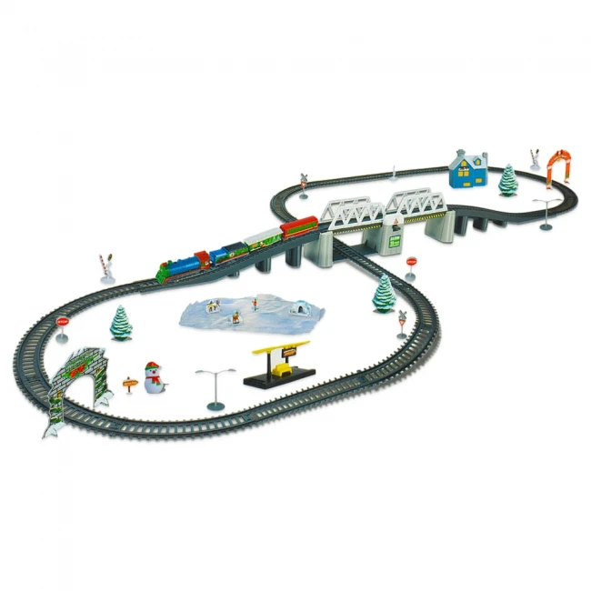 Железная дорога BSQ 21812 Новогодний экспресс (42 элемента, длина пути 366 см)