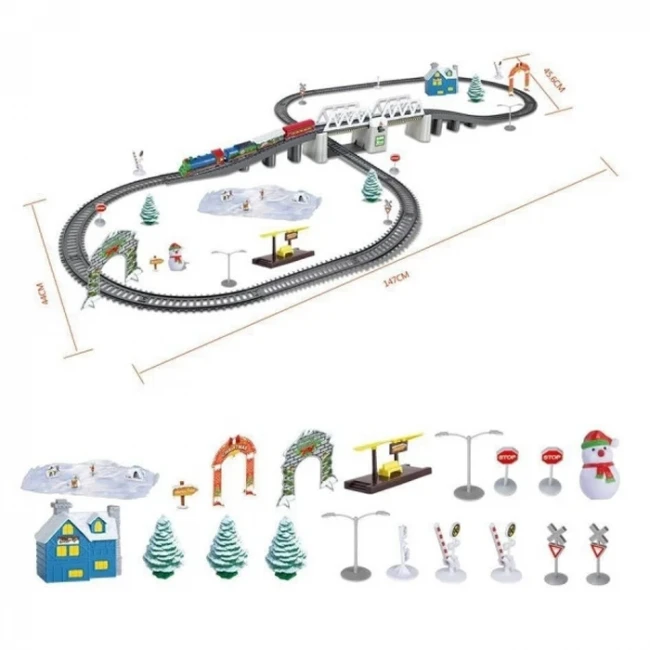 Железная дорога BSQ 21812 Новогодний экспресс (42 элемента, длина пути 366 см)