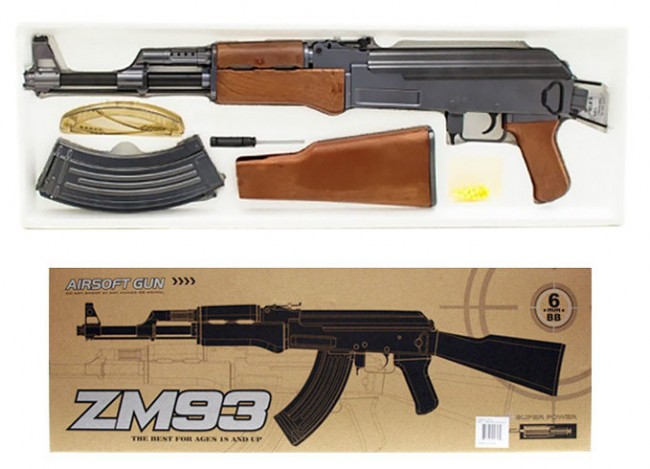 Детский автомат ZM 93 Калашников металлический, пули