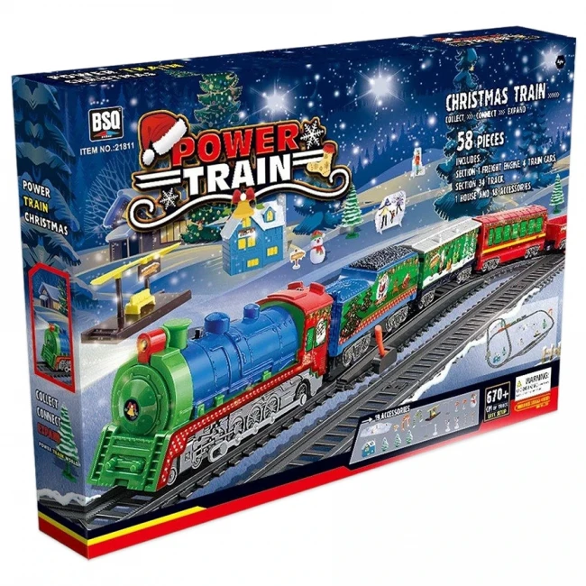 Железная дорога BSQ 21811 Новогодний экспресс (58 элементов, длина пути 670 см)