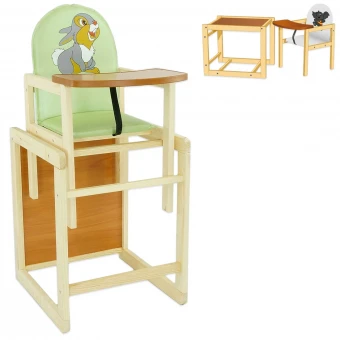 Стульчик для кормления деревянный Мася "Зайчик" №2061 Салатовый (трансформер: столик, стульчик; чехол) Стульчик для кормления деревянный Мася "Зайчик" №2061 Салатовый (трансформер: столик, стульчик; чехол)
