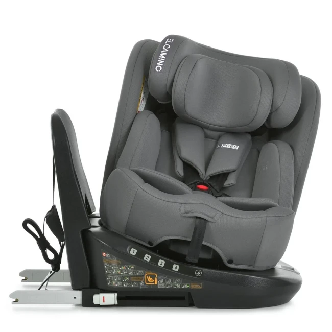 Автокрісло El Camino ME 1187 i-FREE Shadow Gray, Isofix, оборот на 360º, від народження до 36 кг