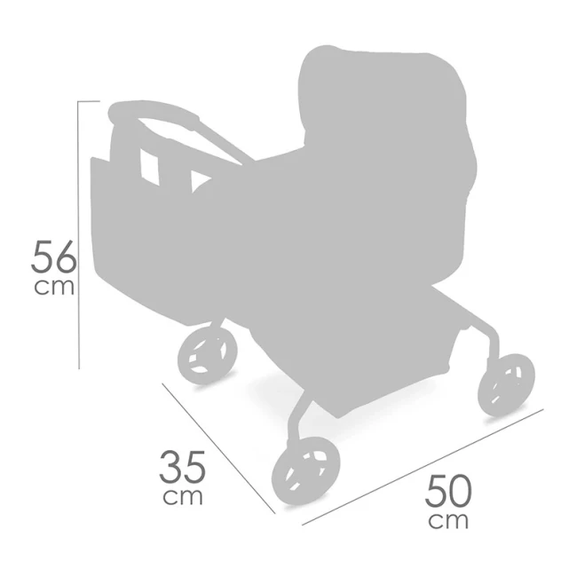 Коляска для ляльок DeCuevas 86078 Verona (класична, кошик, сумка)