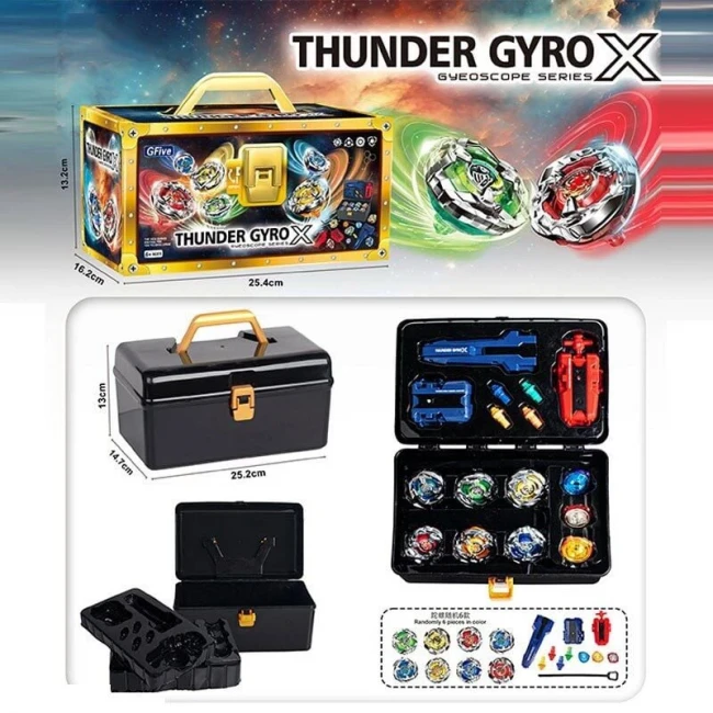Игровой набор Бейблейд Thunder GyroX 1114 в кейсе (6 волчков, 2 пусковых устройства, аксессуары)