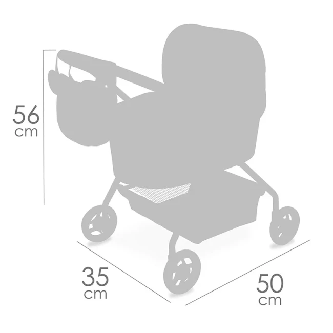 Коляска для ляльок DeCuevas 86079 Koala (класична, кошик, сумка)