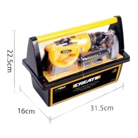 Детский набор инструментов Create Tools G 278 в боксе, подсветка, шуруповерт, гаечный ключ, пила, молоток, детали Детский набор инструментов Create Tools G 278 в боксе, подсветка, шуруповерт, гаечный ключ, пила, молоток, детали