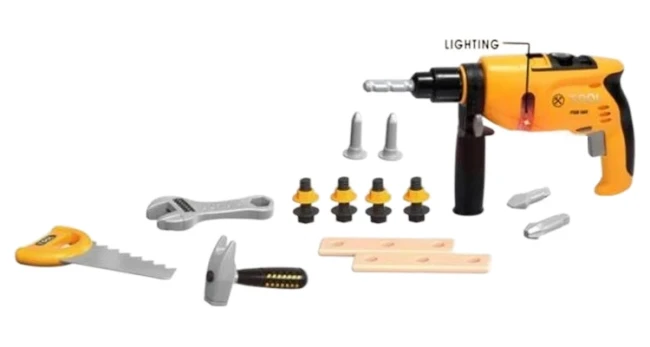 Детский набор инструментов Create Tools G 278 в боксе, подсветка, шуруповерт, гаечный ключ, пила, молоток, детали Детский набор инструментов Create Tools G 278 в боксе, подсветка, шуруповерт, гаечный ключ, пила, молоток, детали