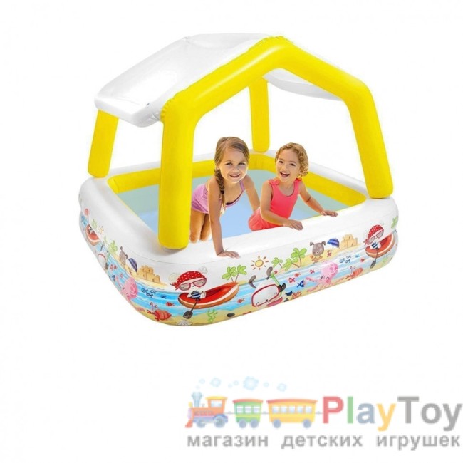Дитячий надувний басейн Intex 57470-3 Акваріум зі знімним навісом жовтий 157 х 157 х 122 (50) см Дитячий надувний басейн Intex 57470-3 Акваріум зі знімним навісом жовтий 157 х 157 х 122 (50) см