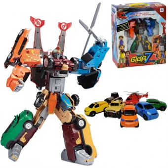 Трансформер Тобот Гига 7 (528) 30 см, 7 машинок