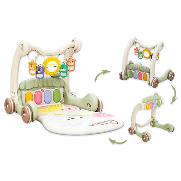 Ходунки-каталка коврик Rack & Walker 368-45A-B 3 в 1 (подсветка, мелодии, игры, погремушки, зеркальце, пианино)