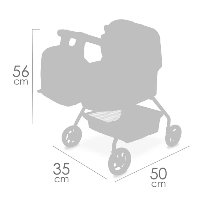 Коляска для ляльок DeCuevas 86080 Coco (класична, кошик, рюкзак)