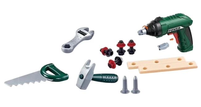 Детский набор инструментов Create Tools G 277 в боксе, шуруповерт, гаечный ключ, пила, молоток, детали Детский набор инструментов Create Tools G 277 в боксе, шуруповерт, гаечный ключ, пила, молоток, детали