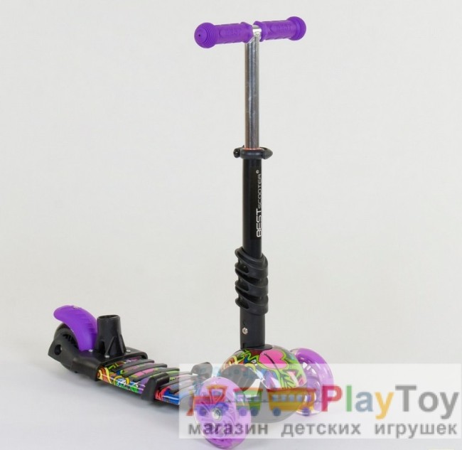 Самокат-беговел детский трехколесный Best Scooter (13400) 5 в 1, есть подсветка колес, PU-колеса, абстракция Самокат-беговел детский трехколесный Best Scooter (13400) 5 в 1, есть подсветка колес, PU-колеса, абстракция